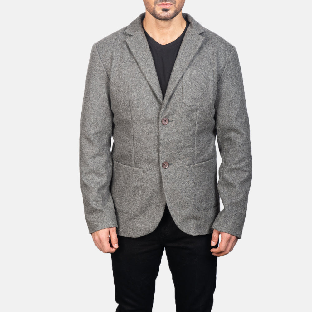 Borges Grey Wool Blazer by Dash Racegear - men Jacket view 4