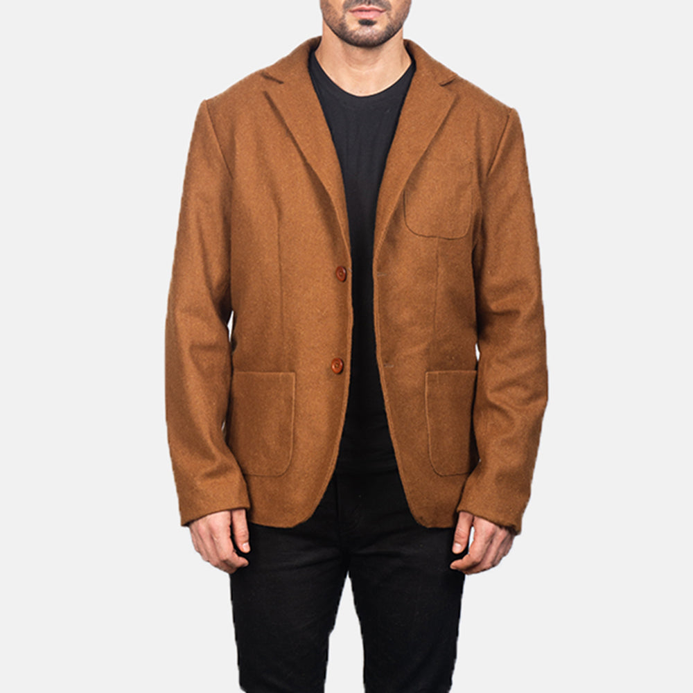 Borges Khaki Wool Blazer by Dash Racegear - men Jacket view 1