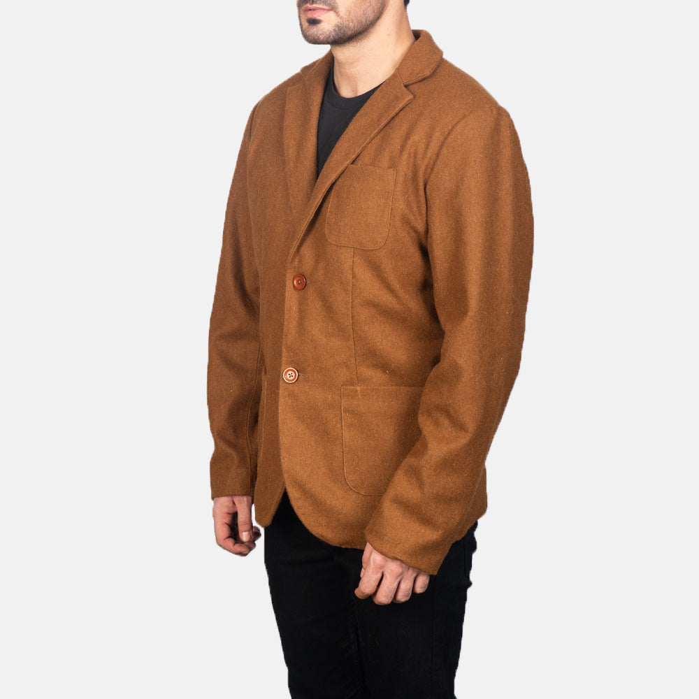 Borges Khaki Wool Blazer by Dash Racegear - men Jacket view 2