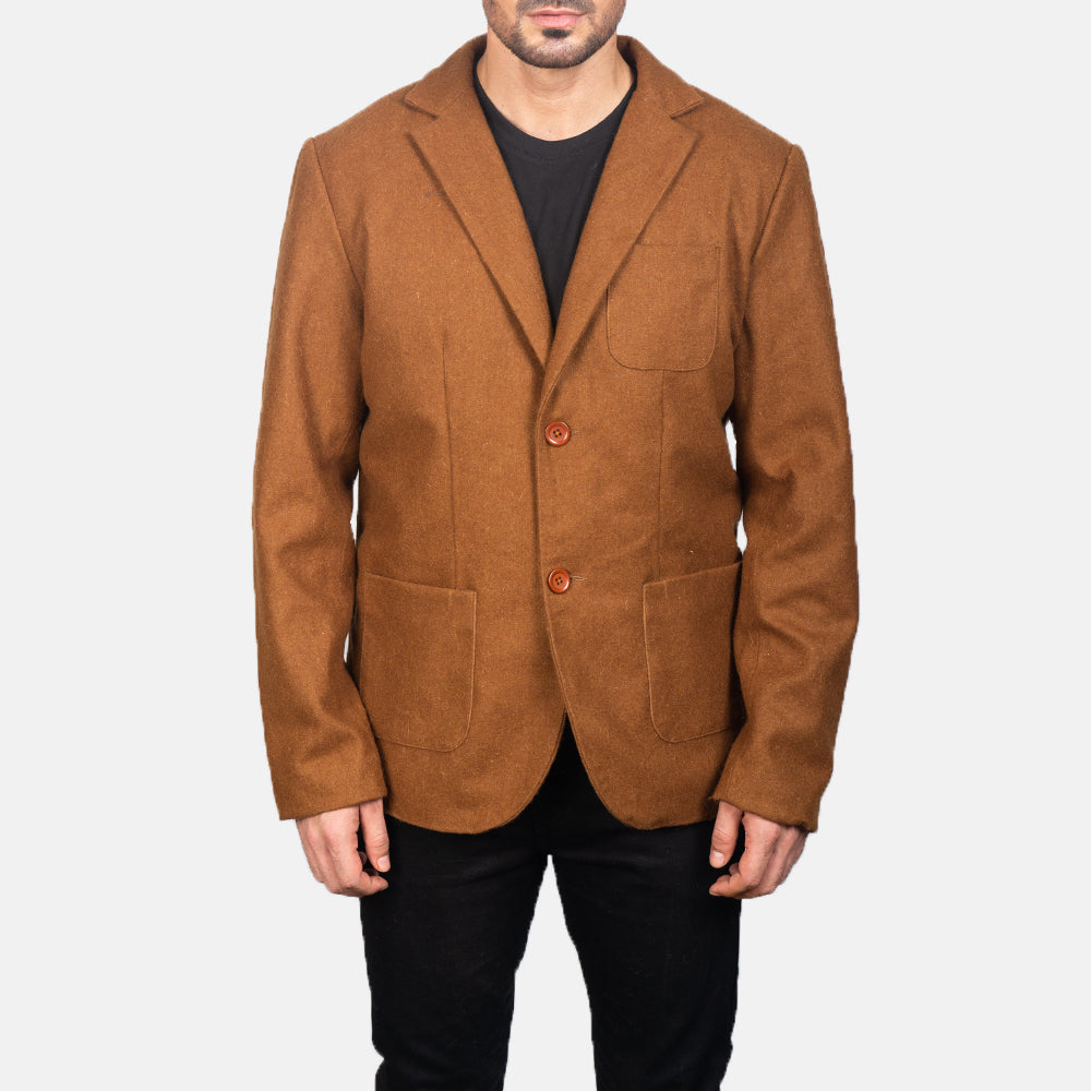 Borges Khaki Wool Blazer by Dash Racegear - men Jacket view 4