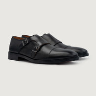 Boston Double Monk Strap Black Leather Shoes by Dash Racegear - men Leather Shoes view 1