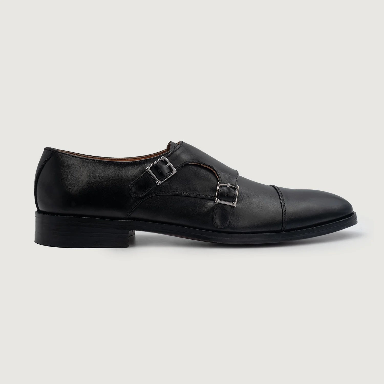 Boston Double Monk Strap Black Leather Shoes by Dash Racegear - men Leather Shoes view 2