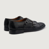 Boston Double Monk Strap Black Leather Shoes by Dash Racegear - men Leather Shoes view 4