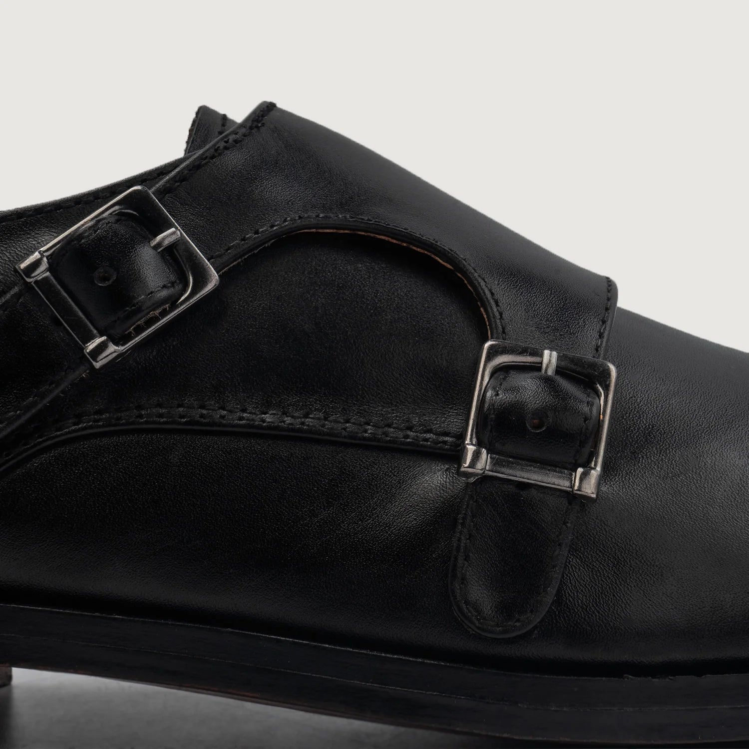 Boston Double Monk Strap Black Leather Shoes by Dash Racegear - men Leather Shoes view 6