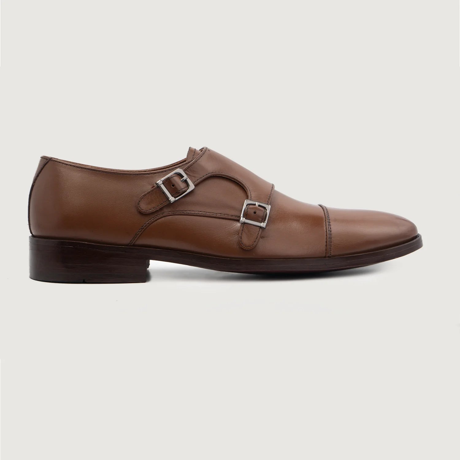 Boston Double Monk Strap Brown Leather Shoes by Dash Racegear - men Leather Shoes view 2