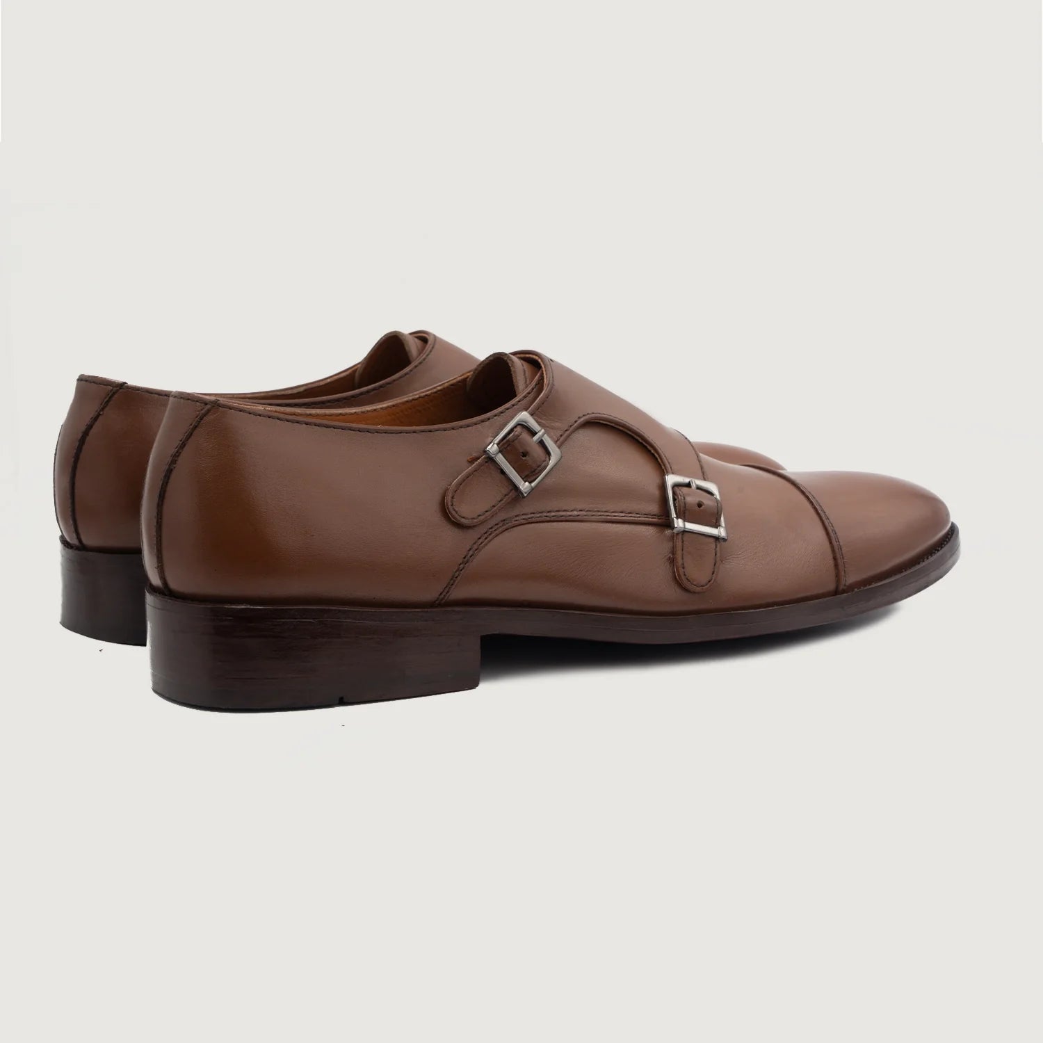 Boston Double Monk Strap Brown Leather Shoes by Dash Racegear - men Leather Shoes view 3