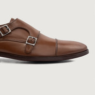 Boston Double Monk Strap Brown Leather Shoes by Dash Racegear - men Leather Shoes view 5
