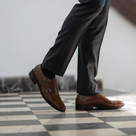 Boston Double Monk Strap Brown Leather Shoes by Dash Racegear - men Leather Shoes view 8