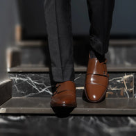 Boston Double Monk Strap Brown Leather Shoes by Dash Racegear - men Leather Shoes view 9
