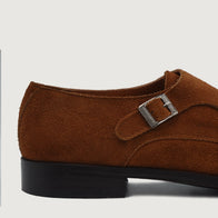 Boston Double Monk Strap Brown Suede Leather Shoes by Dash Racegear - men Leather Shoes view 6