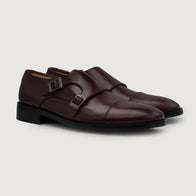 Boston Double Monk Strap Maroon Leather Shoes by Dash Racegear - men Leather Shoes view 1