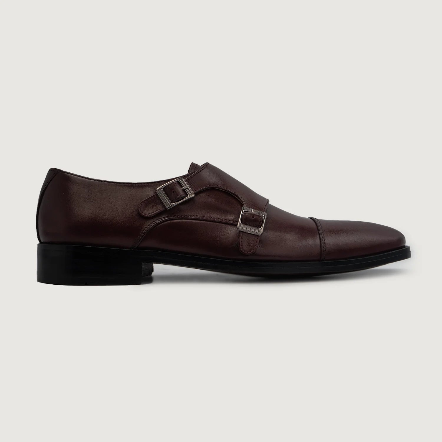 Boston Double Monk Strap Maroon Leather Shoes by Dash Racegear - men Leather Shoes view 2