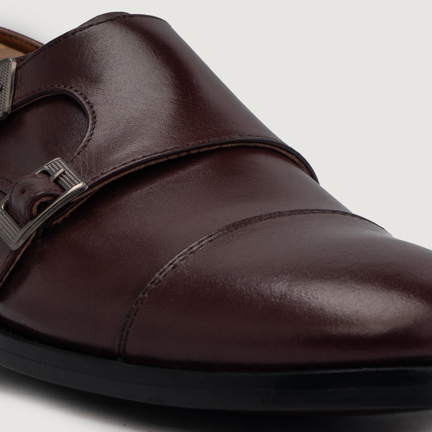 Boston Double Monk Strap Maroon Leather Shoes by Dash Racegear - men Leather Shoes view 6