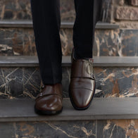Boston Double Monk Strap Maroon Leather Shoes by Dash Racegear - men Leather Shoes view 7