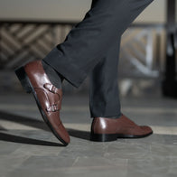 Boston Double Monk Strap Maroon Leather Shoes by Dash Racegear - men Leather Shoes view 8