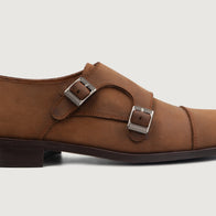 Boston Double Monk Strap Oil Pull-up Brown Leather Shoes by Dash Racegear - men Leather Shoes view 6