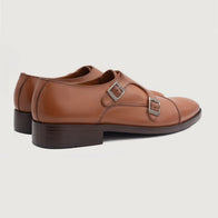 Boston Double Monk Strap Tan Leather Shoes by Dash Racegear - men Leather Shoes view 4