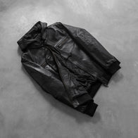 Bouncer Biz Black Leather Bomber Jacket by Dash Racegear - men Jacket view 8