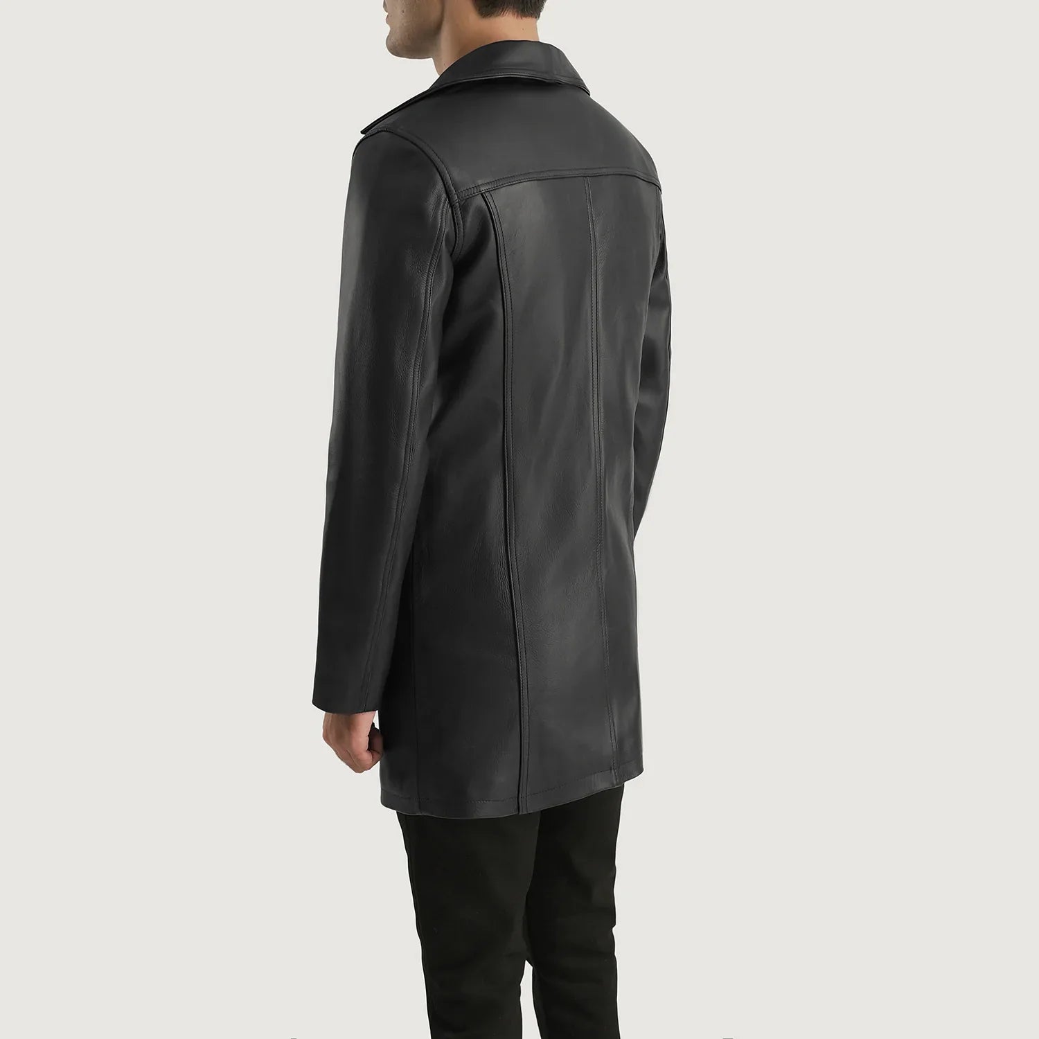 Brawnton Black Leather Coat by Dash Racegear - men Jacket view 5