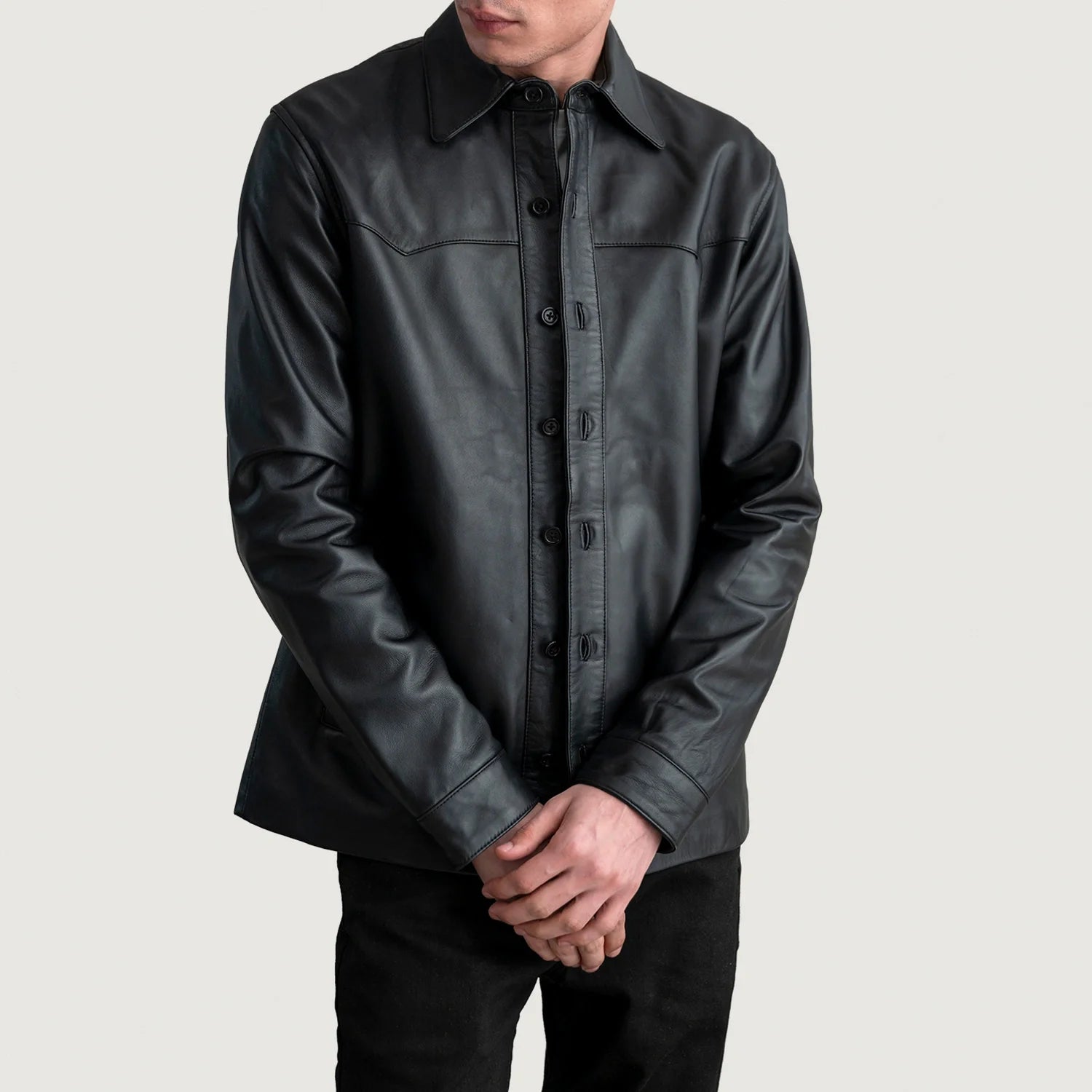 Bronco Black Leather Shirt by Dash Racegear - men Jacket view 1