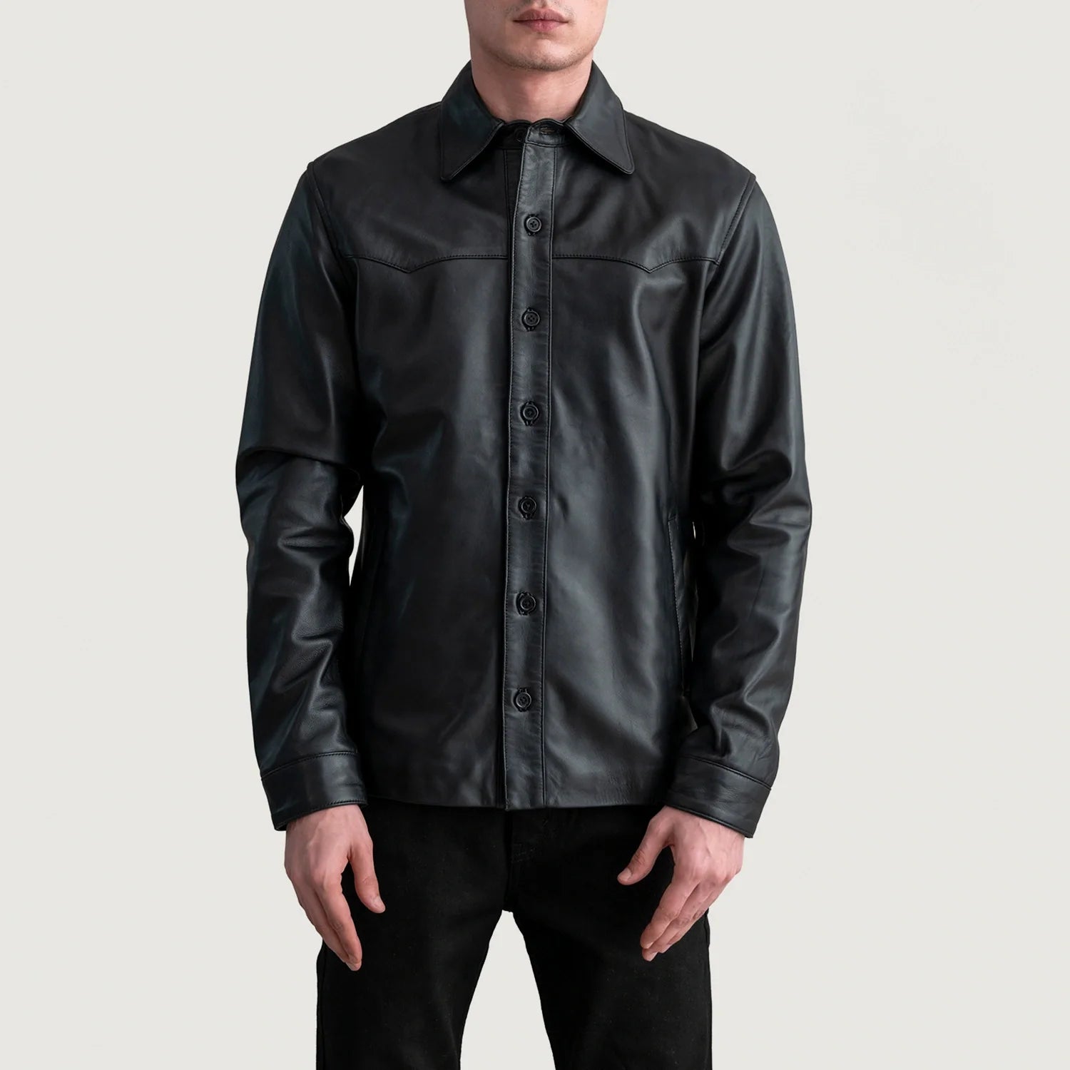 Bronco Black Leather Shirt by Dash Racegear - men Jacket view 3