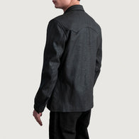 Bronco Tumbled Black Leather Shirt by Dash Racegear - men Jacket view 6