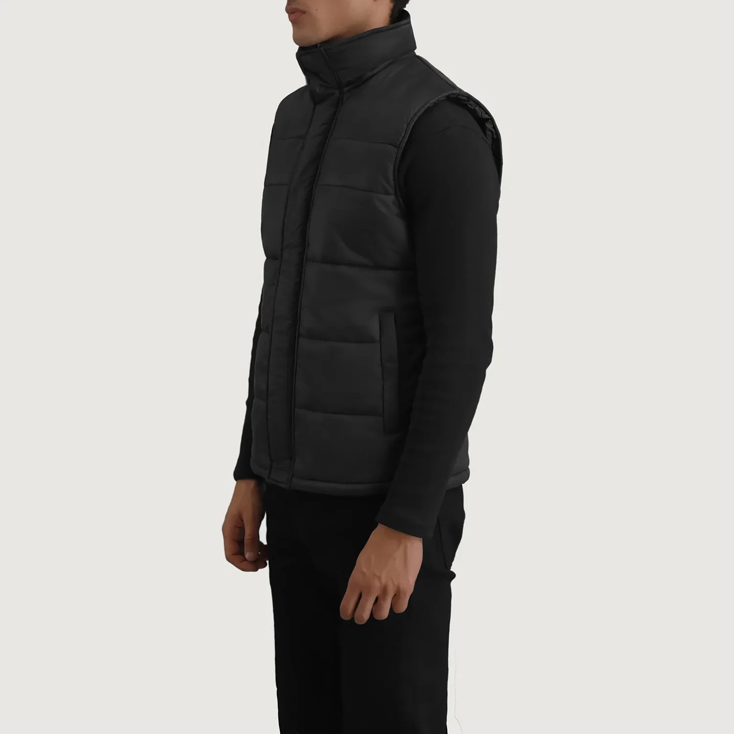 Bryan Black Puffer Vest by Dash Racegear - men Jacket view 2