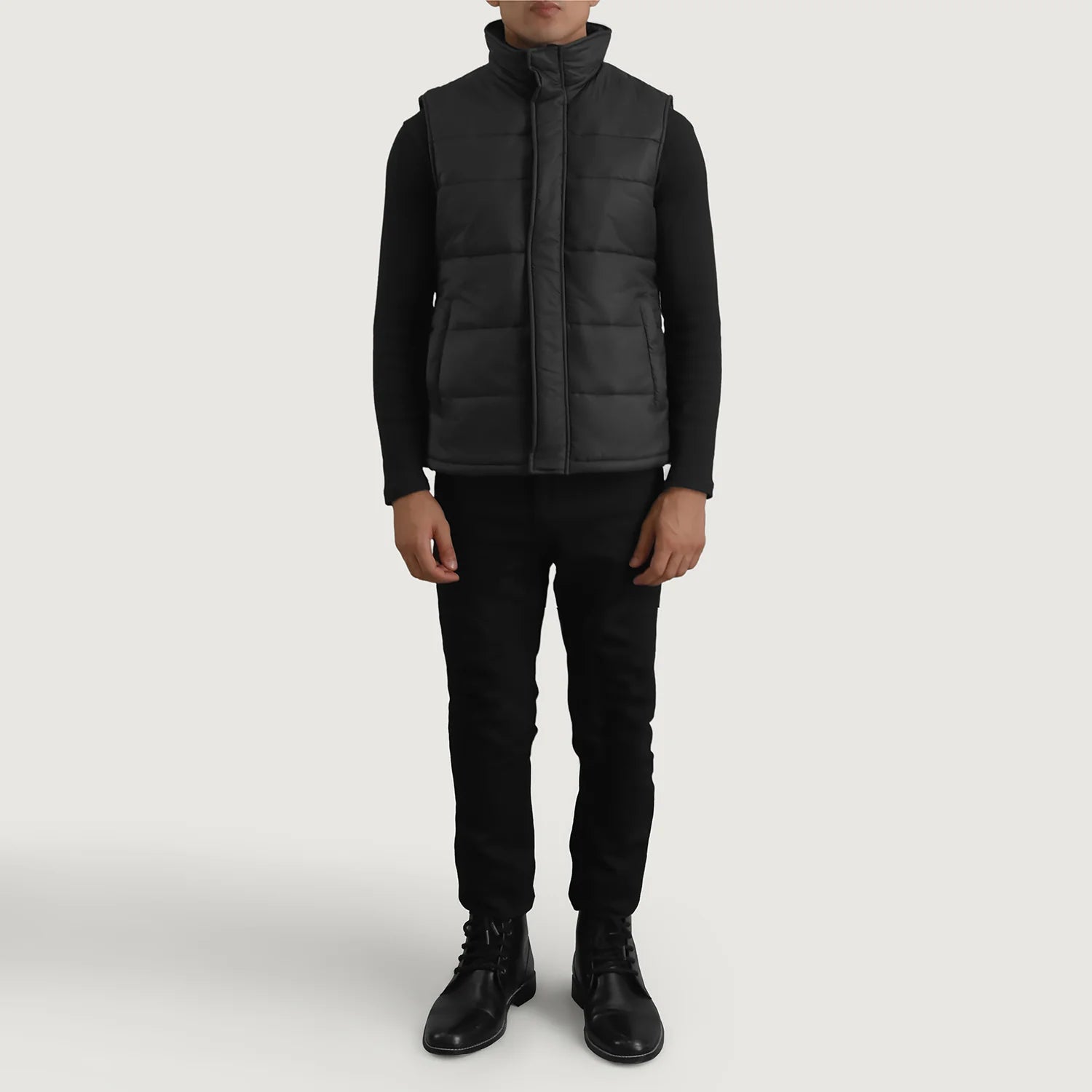 Bryan Black Puffer Vest by Dash Racegear - men Jacket view 3