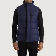 Bryan Blue Puffer Vest by Dash Racegear - men Jacket view 4