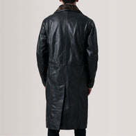 Cai Black Leather Shearling Coat by Dash Racegear - men Jacket view 4