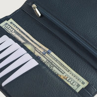 Cameron Blue Leather Long Wallet by Dash Racegear - unisex Leather Accessories view 6