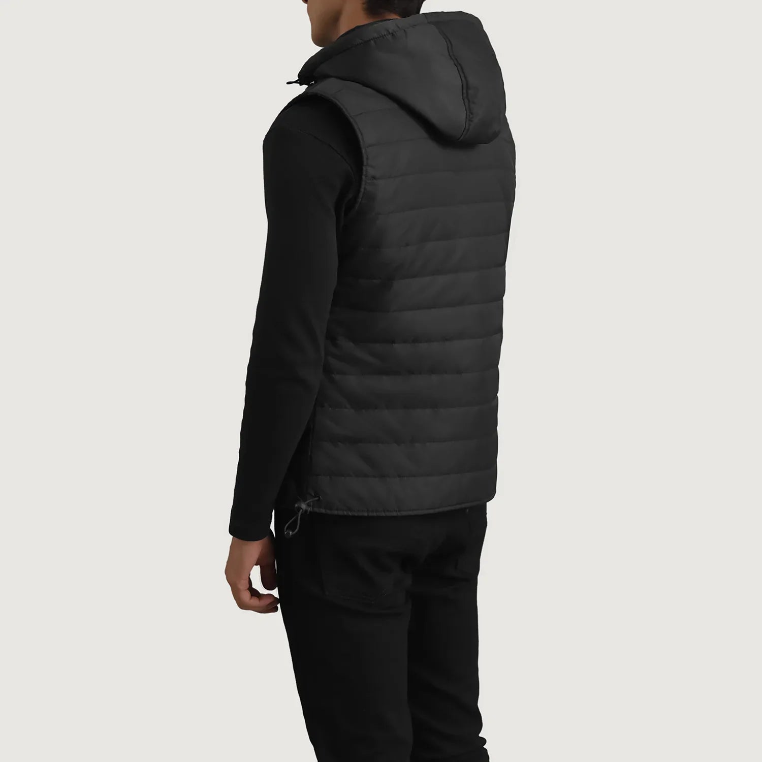 Carlo Black Hooded Puffer Vest by Dash Racegear - men Jacket view 5
