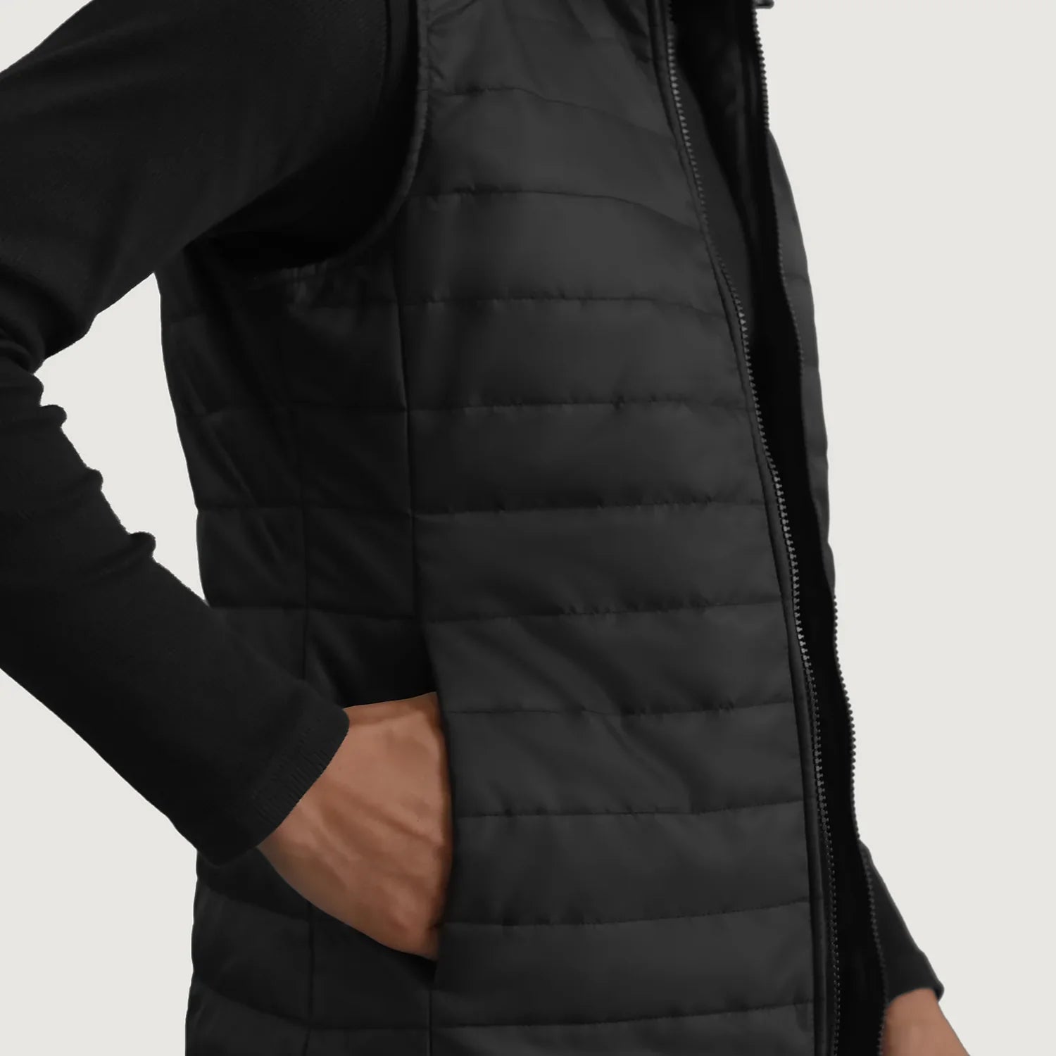 Carlo Black Hooded Puffer Vest by Dash Racegear - men Jacket view 6