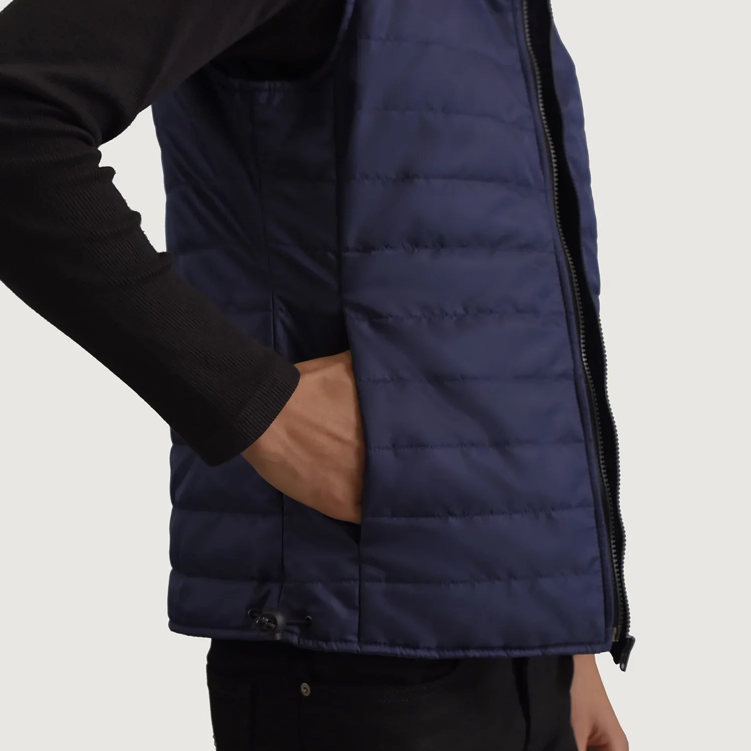 Carlo Blue Hooded Puffer Vest by Dash Racegear - men Jacket view 6