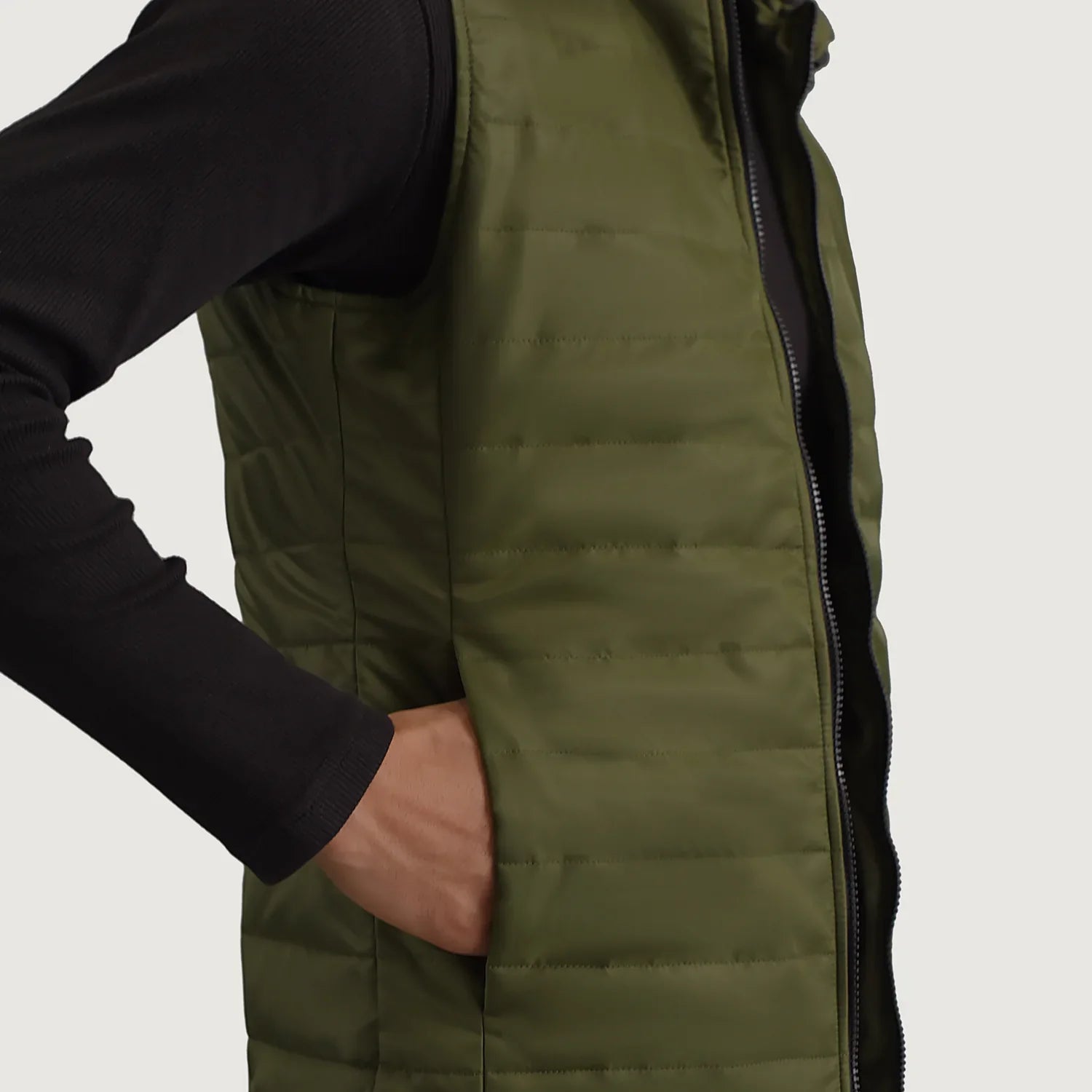 Carlo Green Hooded Puffer Vest by Dash Racegear - men Jacket view 6