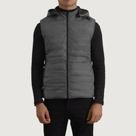 Carlo Grey Hooded Puffer Vest by Dash Racegear - men Jacket view 4