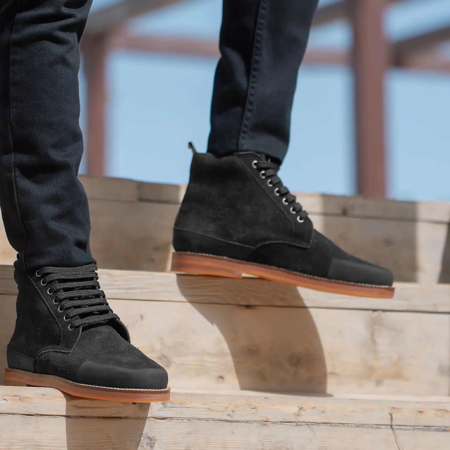 Carnell Moc Toe Black Suede Boots by Dash Racegear - men Leather Shoes view 9