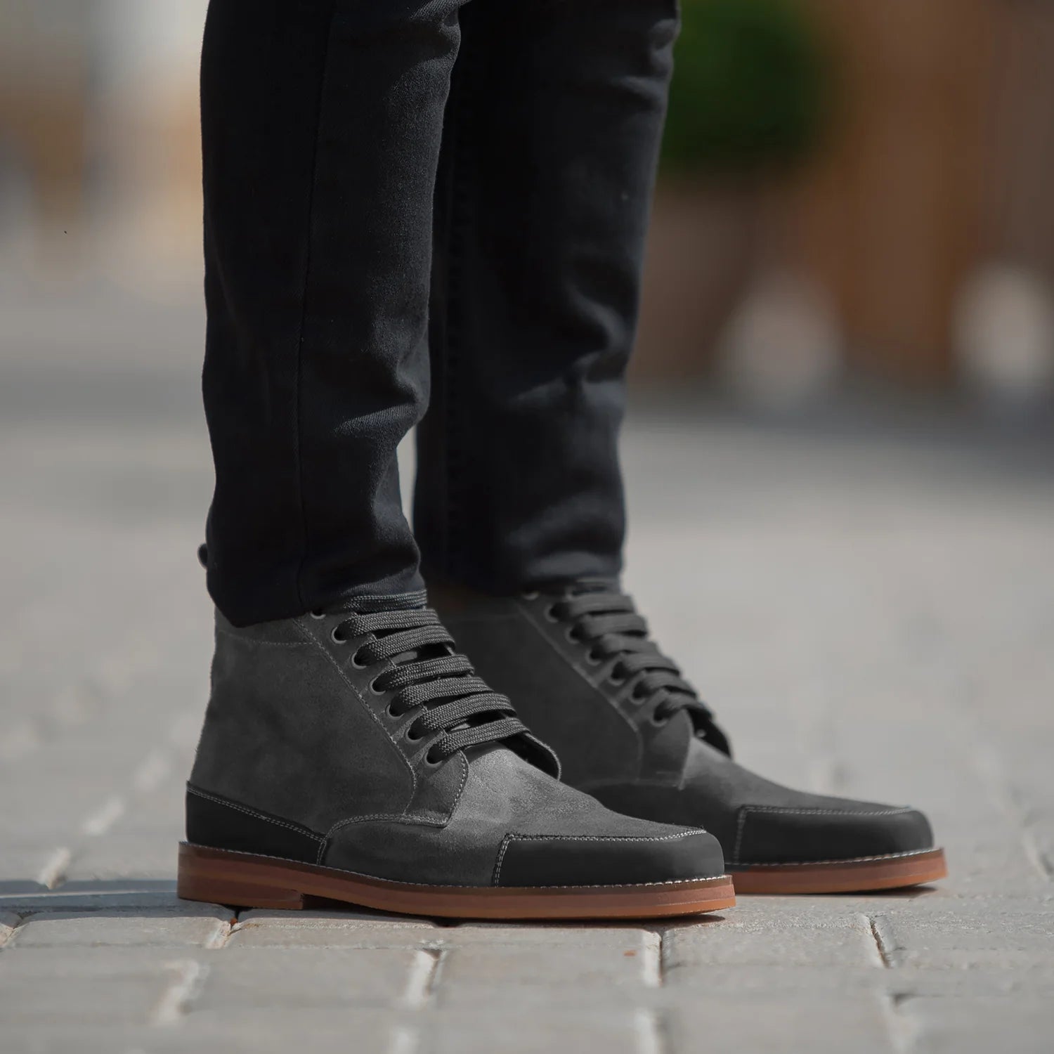 Carnell Moc Toe Grey Suede Boots by Dash Racegear - men Leather Shoes view 1