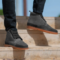 Carnell Moc Toe Grey Suede Boots by Dash Racegear - men Leather Shoes view 3