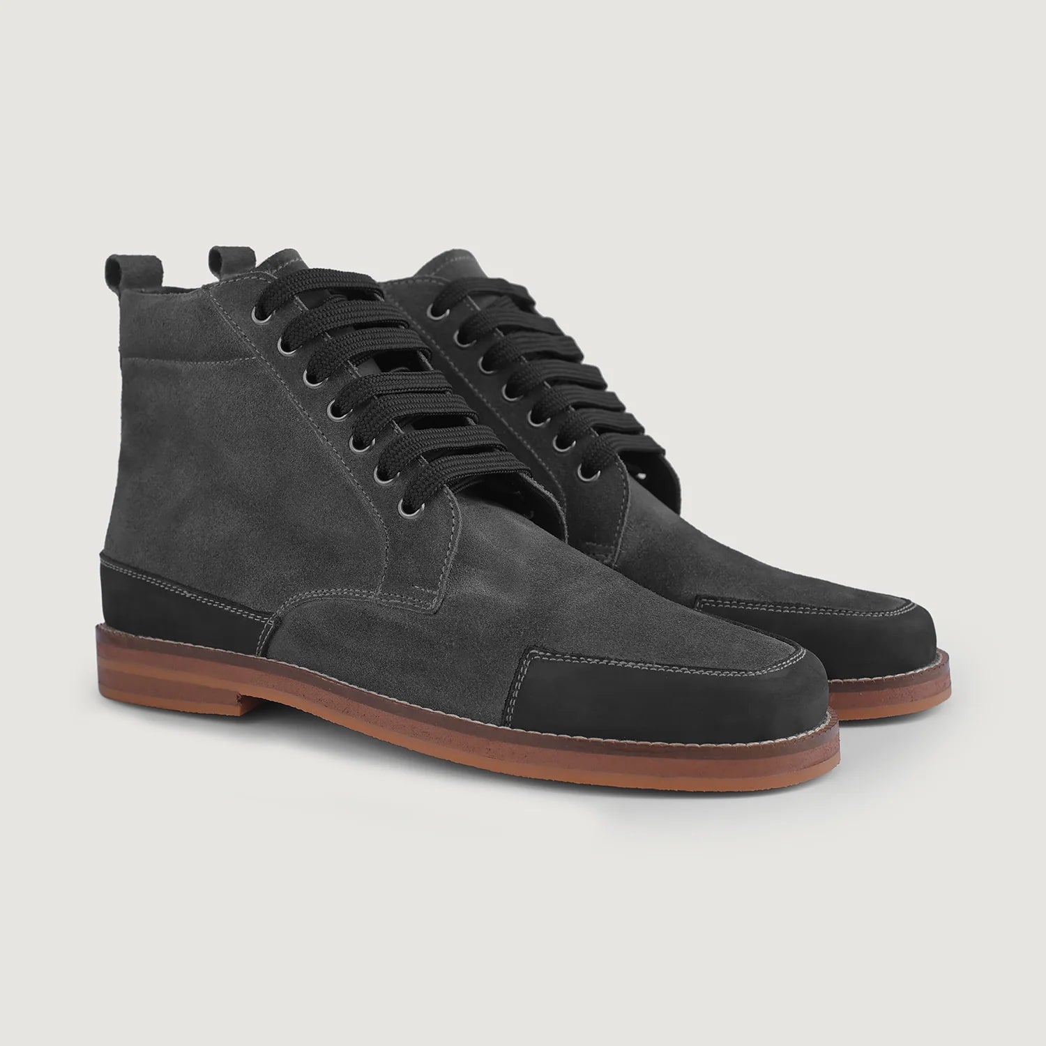 Carnell Moc Toe Grey Suede Boots by Dash Racegear - men Leather Shoes view 5
