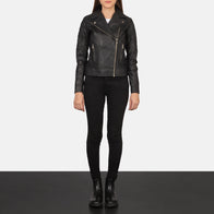 Carolyn Quilted Black Biker Jacket by Dash Racegear - women Jacket view 3