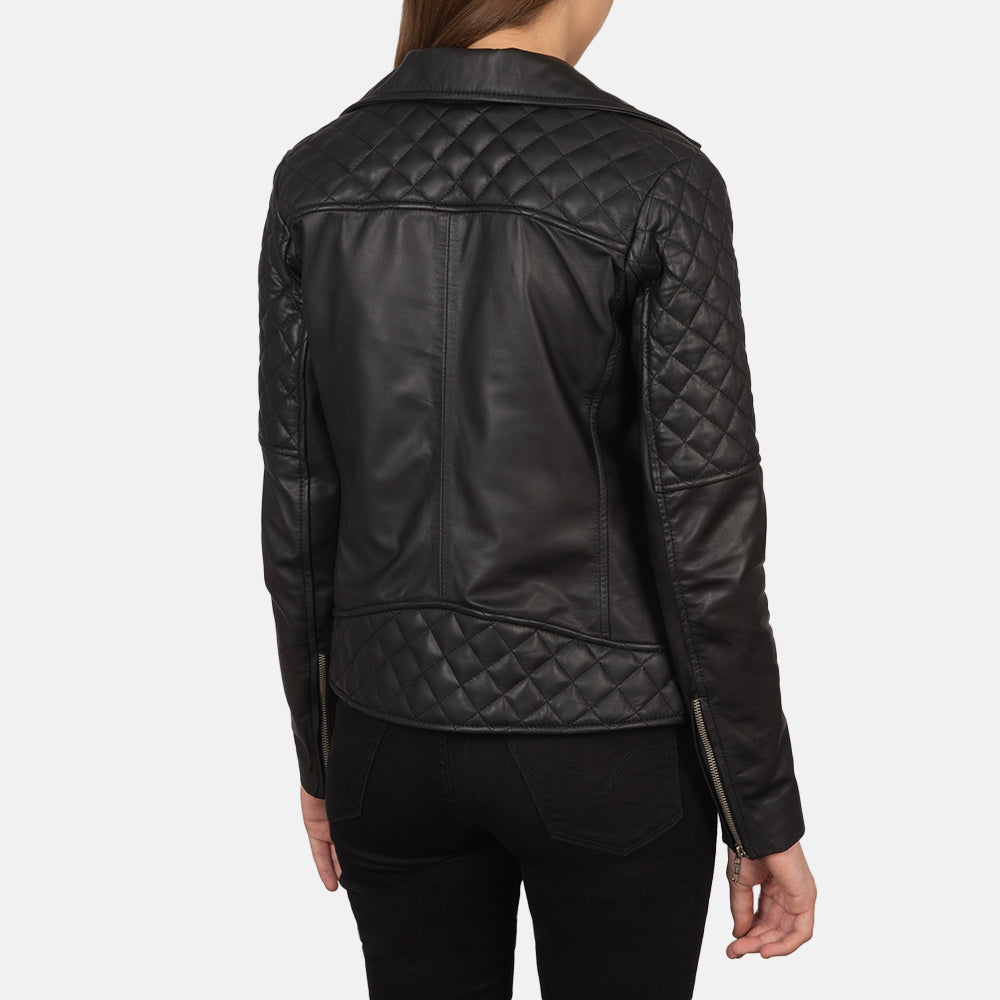 Carolyn Quilted Black Biker Jacket by Dash Racegear - women Jacket view 5