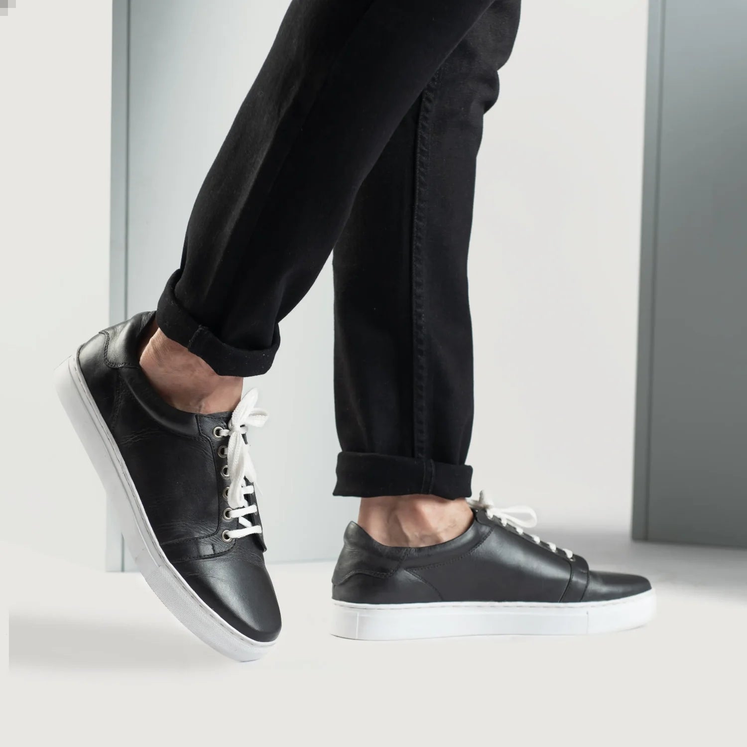 Carter Runn Black Leather Sneakers by Dash Racegear - men Leather Shoes view 10