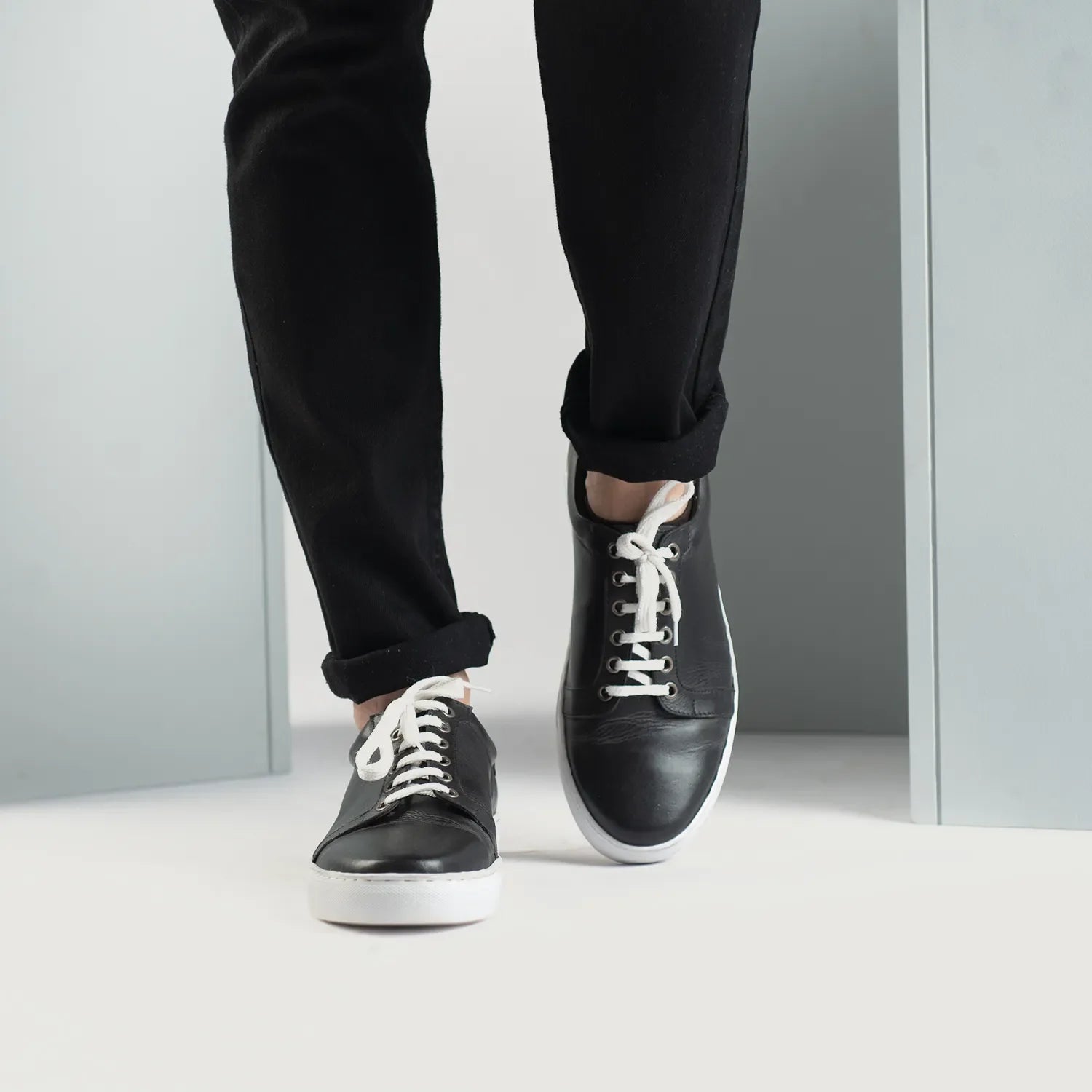 Carter Runn Black Leather Sneakers by Dash Racegear - men Leather Shoes view 8