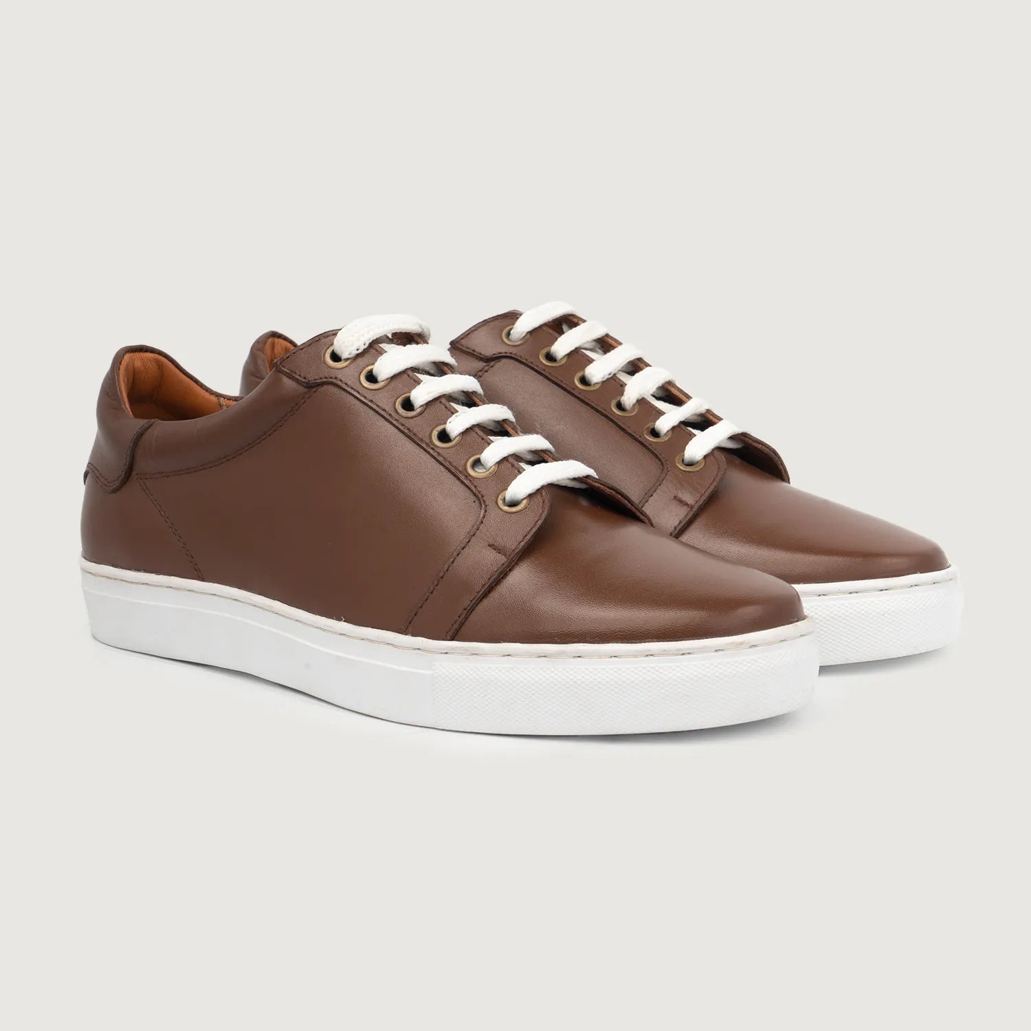 Carter Runn Brown Leather Sneakers by Dash Racegear - men Leather Shoes view 1