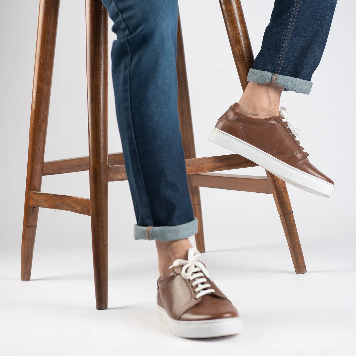 Carter Runn Brown Leather Sneakers by Dash Racegear - men Leather Shoes view 8