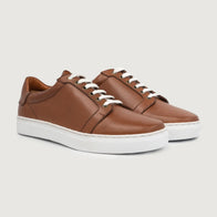 Carter Runn Tan Leather Sneakers by Dash Racegear - men Leather Shoes view 1