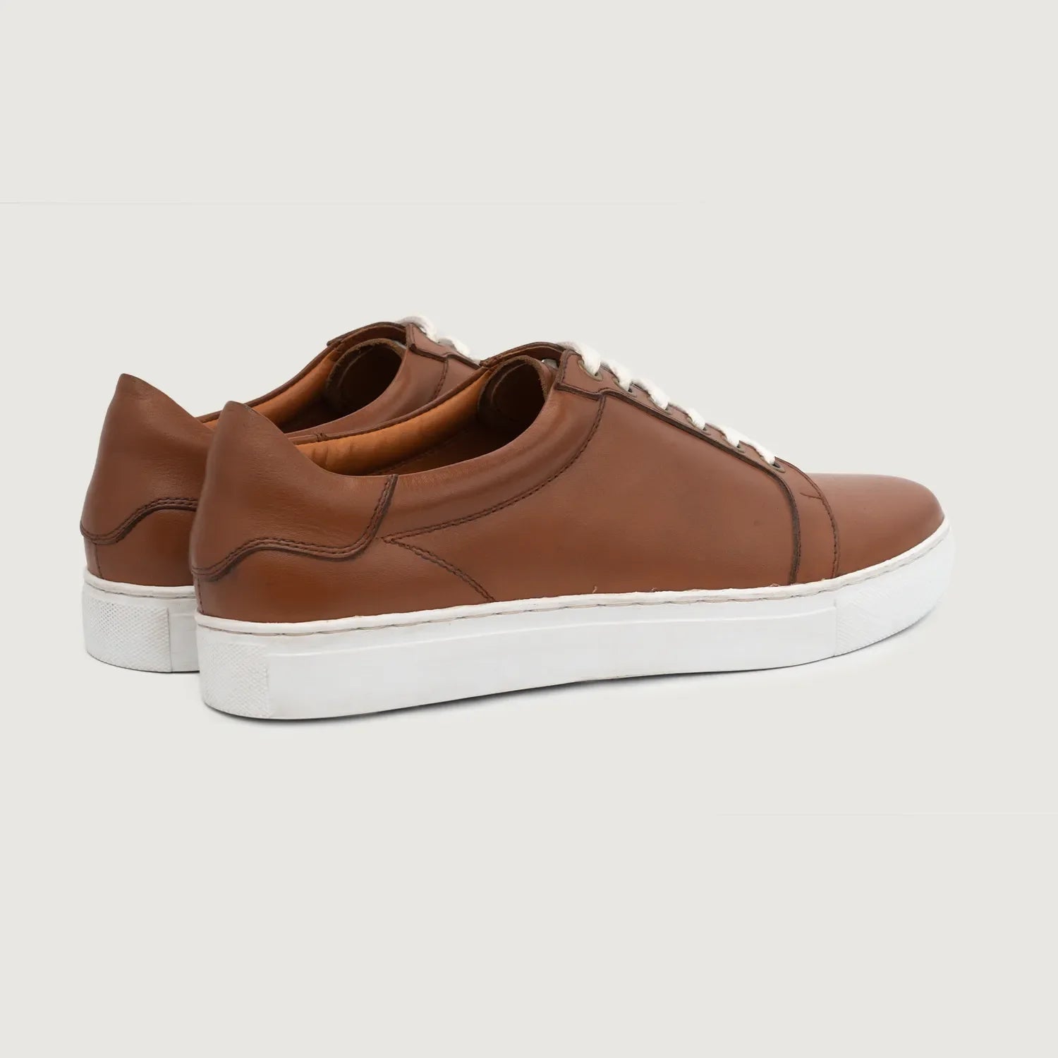 Carter Runn Tan Leather Sneakers by Dash Racegear - men Leather Shoes view 3