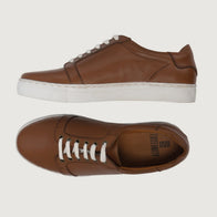 Carter Runn Tan Leather Sneakers by Dash Racegear - men Leather Shoes view 4