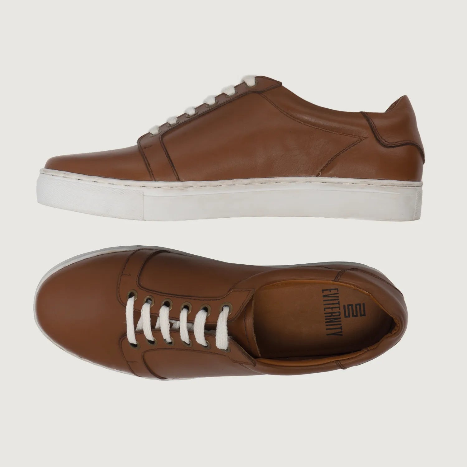 Carter Runn Tan Leather Sneakers by Dash Racegear - men Leather Shoes view 4